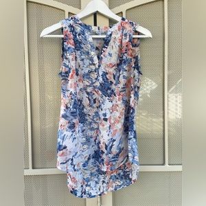 Dalia Collection Lightweight Floral Sleeveless Blouse
